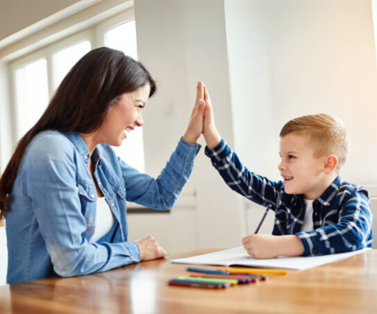 Parent with student